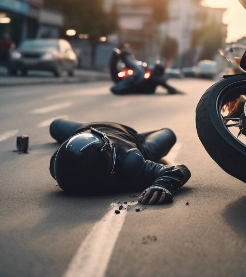 motorcycle-accident-scene-in-Atlanta-with-the-motorist-injured-and-on-the-floor Mileage Affects Motorcycle Insurance